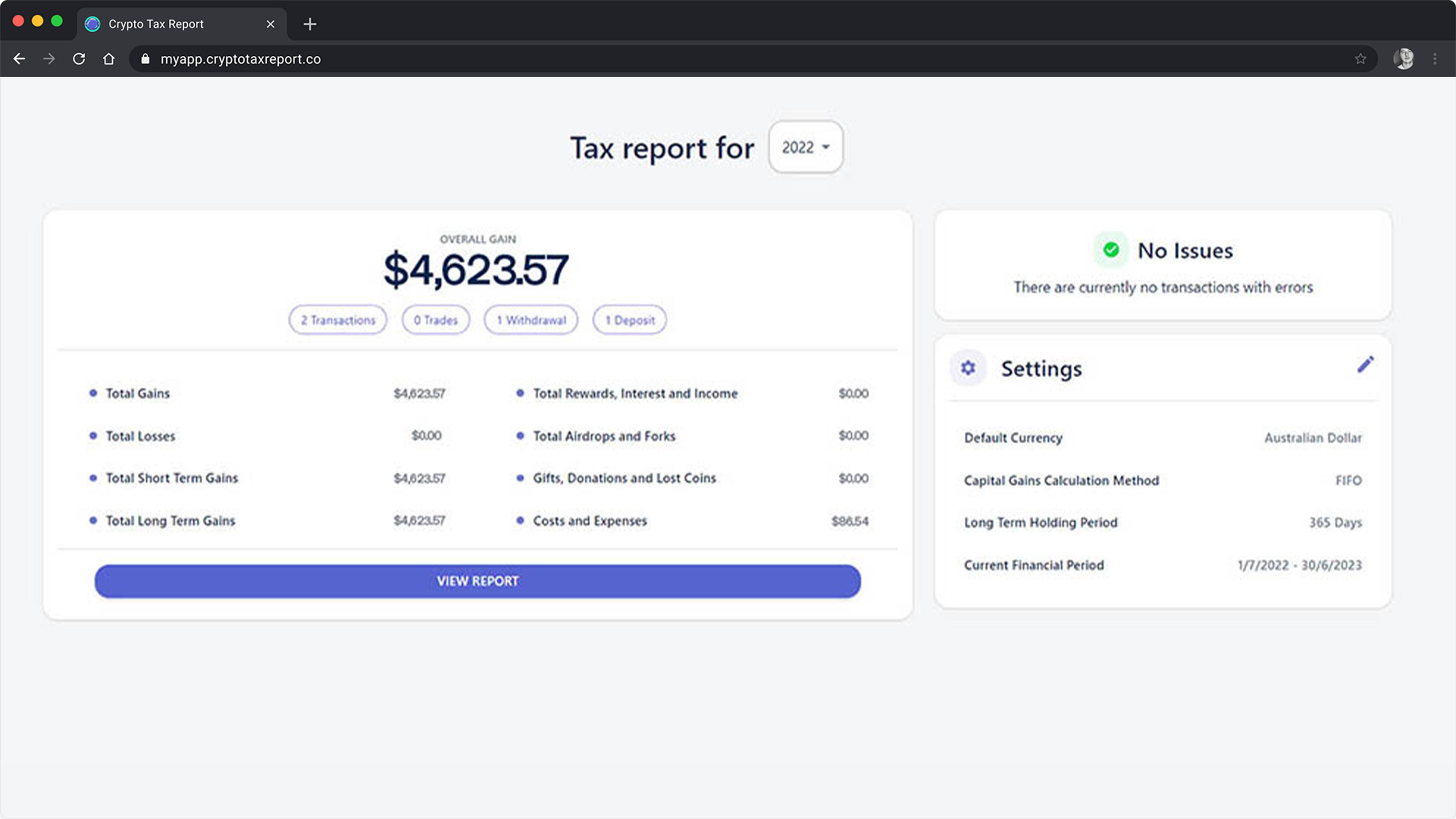 crypto tax reporting solution from crypto tax report