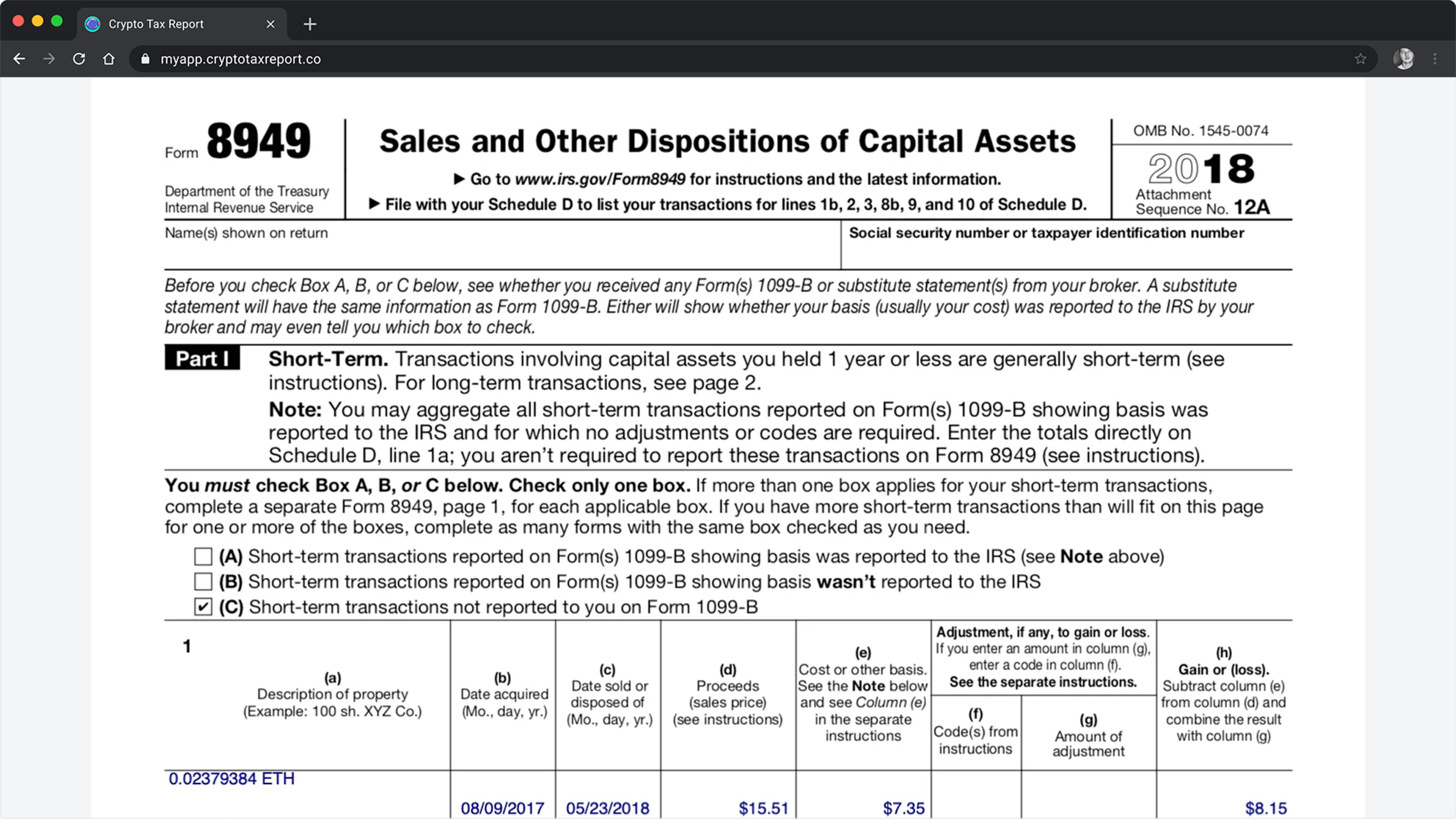 form 8949 from crypto tax report